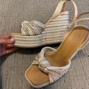 Gianni Bini Women's Tan Wedge Sandals